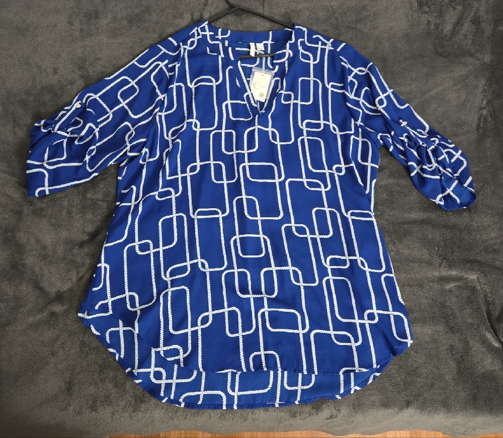 Cato Blue Graphic Tunic with Relaxed Fit